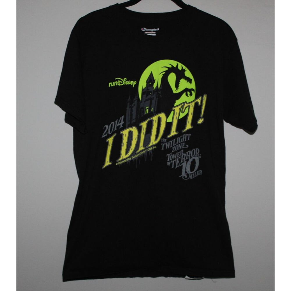 Champion Run Disney 2014 I DID IT Twilight Zone Tower of Terror T-shirt Medium - Picture 3 of 15